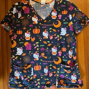 Hello Kitty Halloween Scrub Top